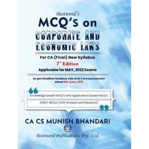 Munish Bhandari's MCQ's on Corporate and Economic Laws for CA Final May 2022 Exam [New Syllabus] by Bestword Publication